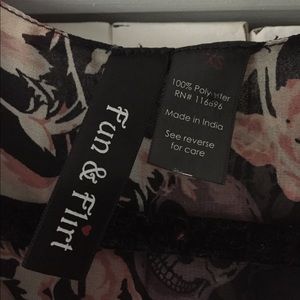Fun & Flirt Tops - FUN & FLIRT Sheer Skull Blouse Fun & Flirt Tops - FUN & FLIRT Sheer Skull Blouse